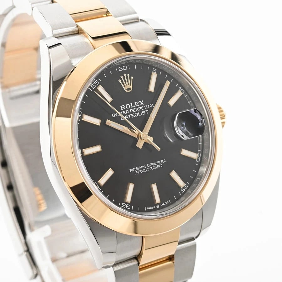 ROLEX DATEJUST BLACK WATCH - 4