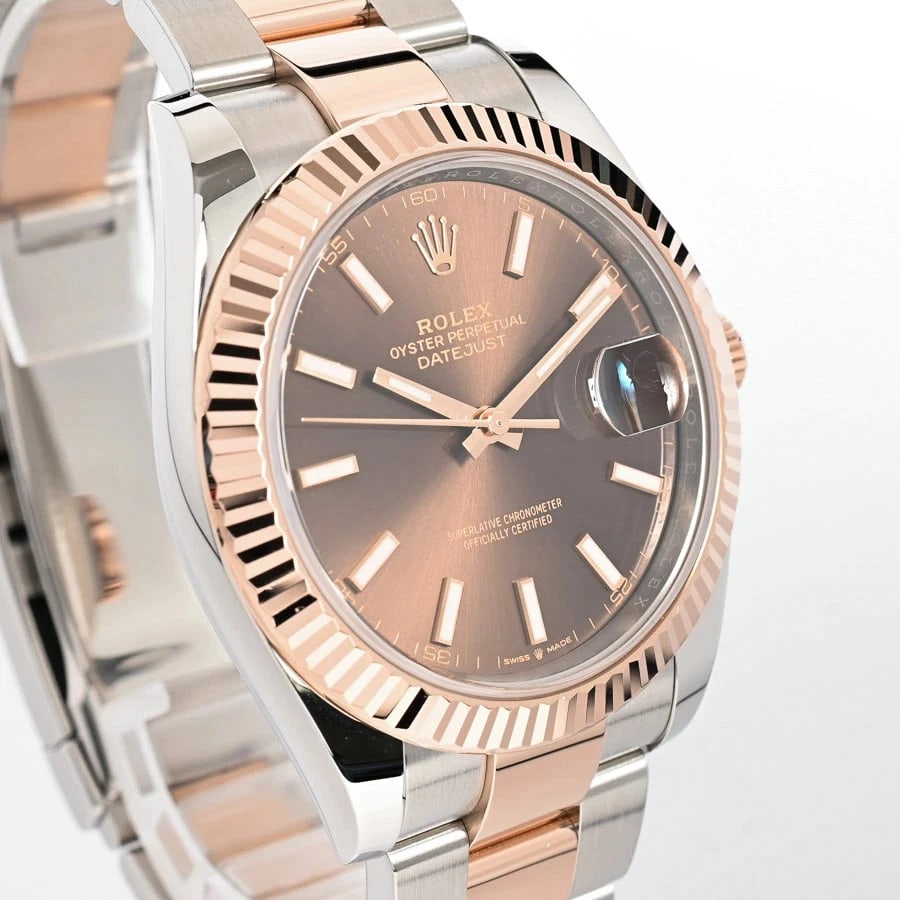 ROLEX DATEJUST BROWN WATCH - 4
