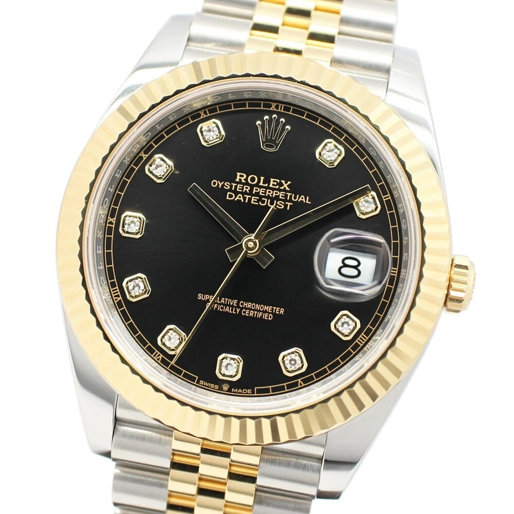ROLEX DATEJUST BLACK WATCH - 2