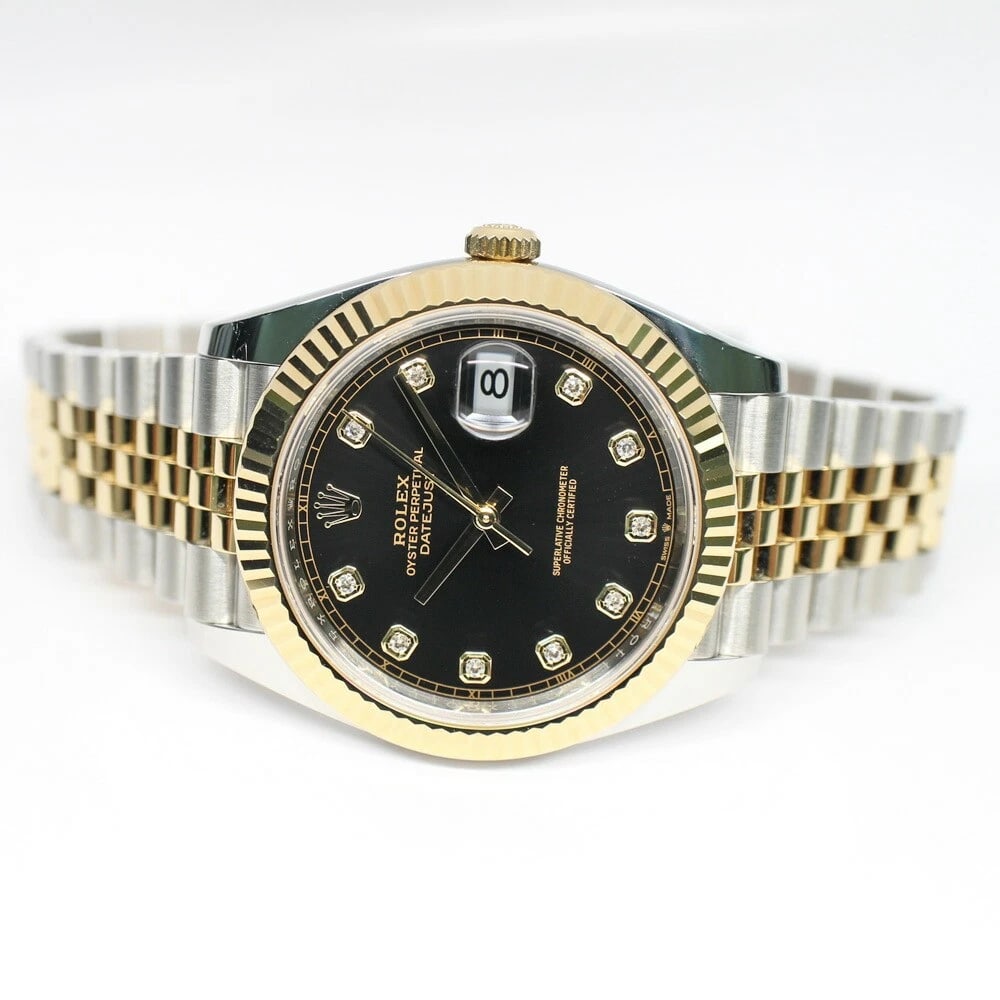 ROLEX DATEJUST BLACK WATCH - 3