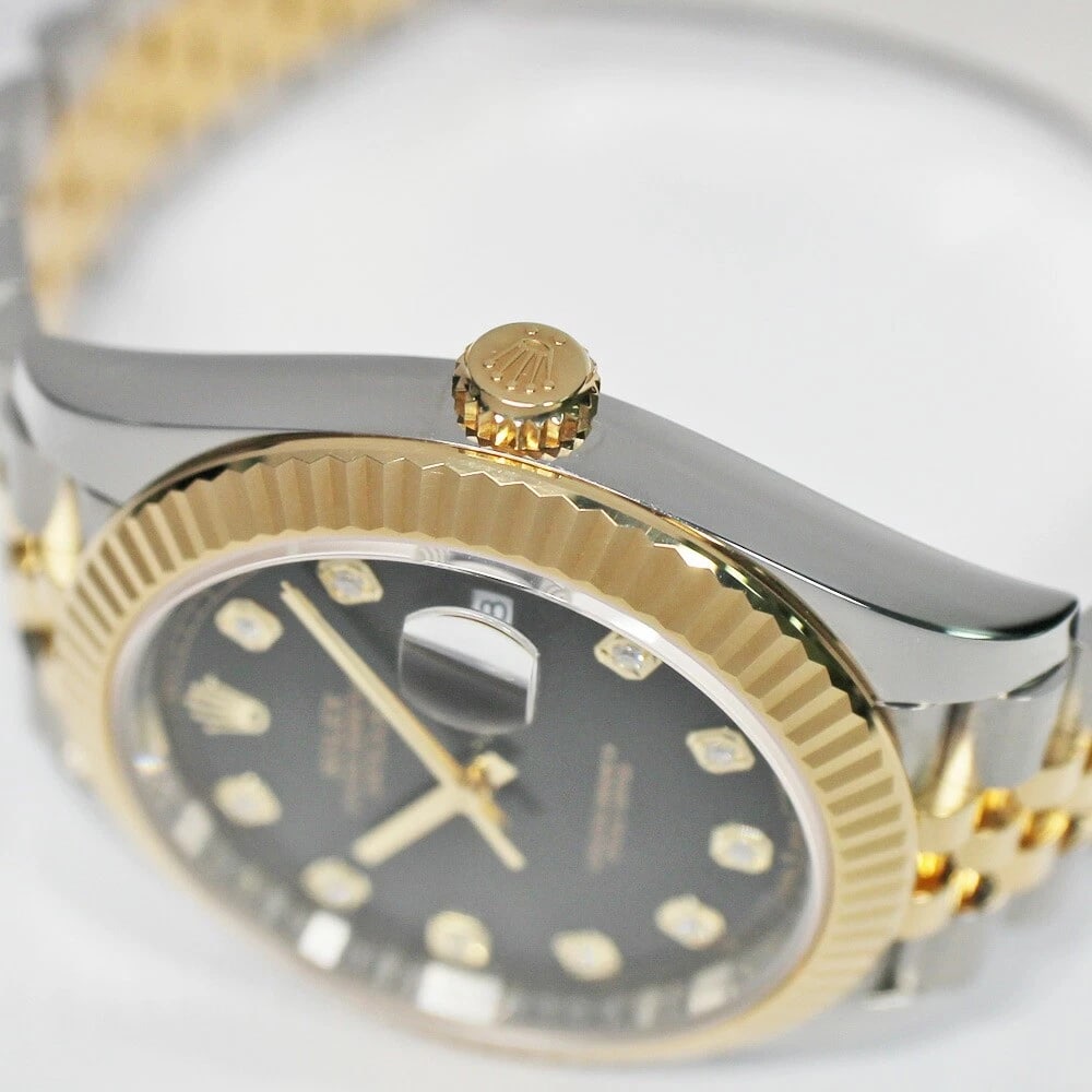 ROLEX DATEJUST BLACK WATCH - 5