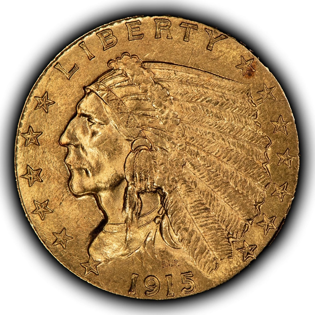 1915 G$2.50 INDIAN HEAD GOLD QUARTER EAGLE (1 of 2)