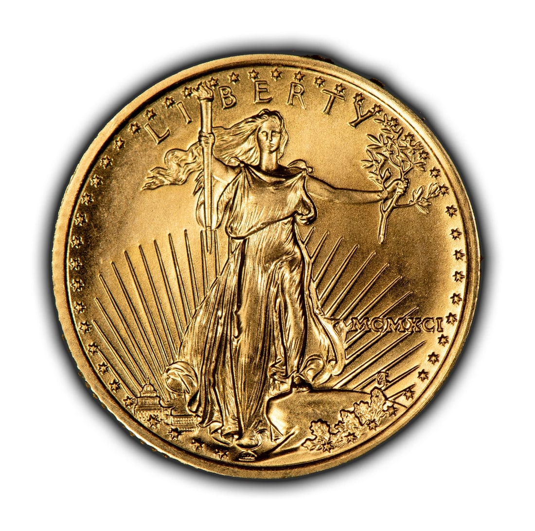 1991 G$5 1/10 OZ GOLD AMERICAN EAGLE (1 of 2)