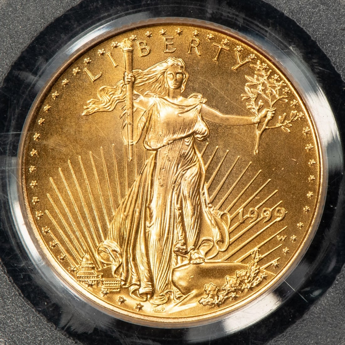 1999 $10 1/4 OZ GOLD AMERICAN EAGLE: 1999 $10 1/4 oz Gold American Eagle Brand/Mint: U.S. Mint Year: 1999 Fineness: 0.9167 Composition: Gold Coin: American Eagle Denomination: $10 Country of Origin: United States Ac