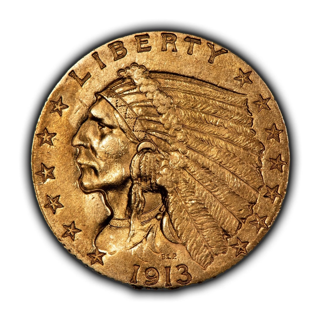 1913 G$2.50 INDIAN HEAD GOLD QUARTER EAGLE: 1913 G$2.50 Indian Head Gold Quarter Eagle Brand/Mint: U.S. Mint Year: 1913 Fineness: 0.9 Composition: Gold Coin: US Pre-1933 Gold Bullion Denomination: $2.50 Country of Origin: United