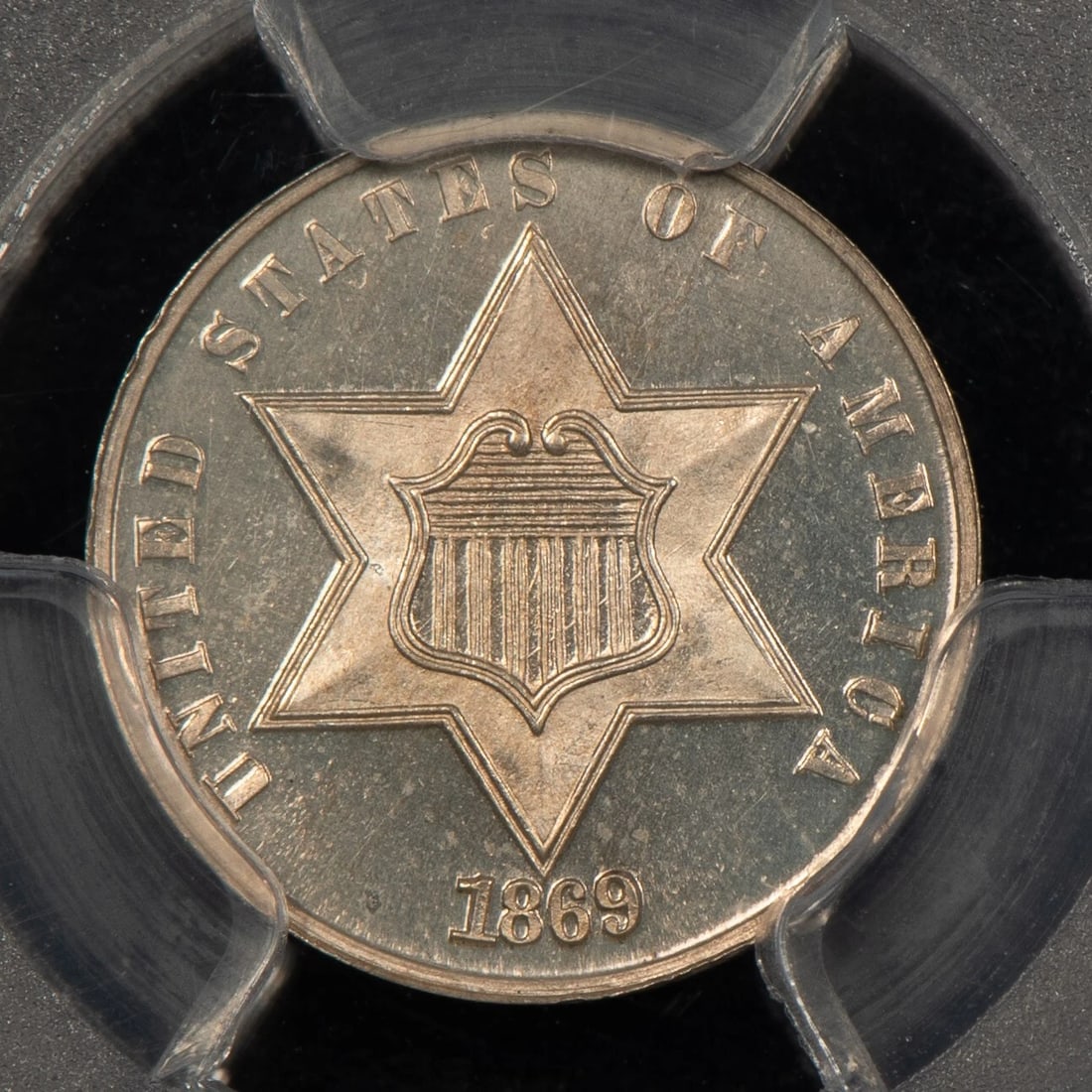 1869/'8' 3C SILVER THREE CENT TRIME PROOF (1 of 5)