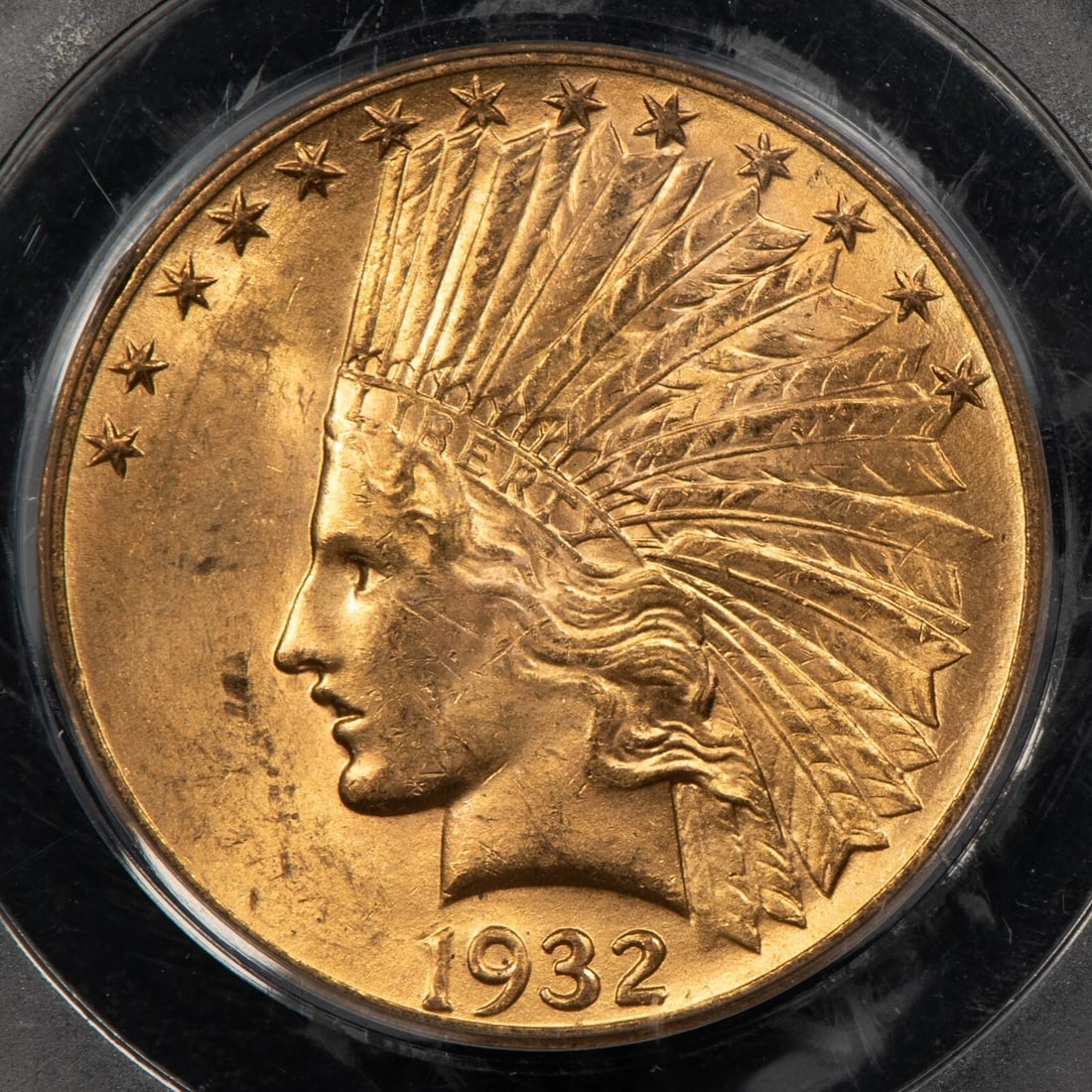 1932 G$10 INDIAN HEAD GOLD EAGLE: 1932 G$10 Indian Head Gold Eagle Brand/Mint: U.S. Mint Year: 1932 Fineness: 0.9 Composition: Gold Coin: US Pre-1933 Gold Bullion Denomination: $10 Country of Origin: United States