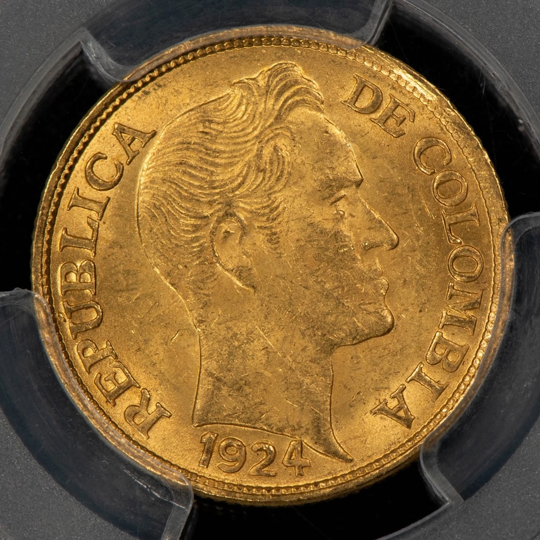 1924-B COLOMBIA 5 PESO GOLD COIN RESTREPO (1 of 2)