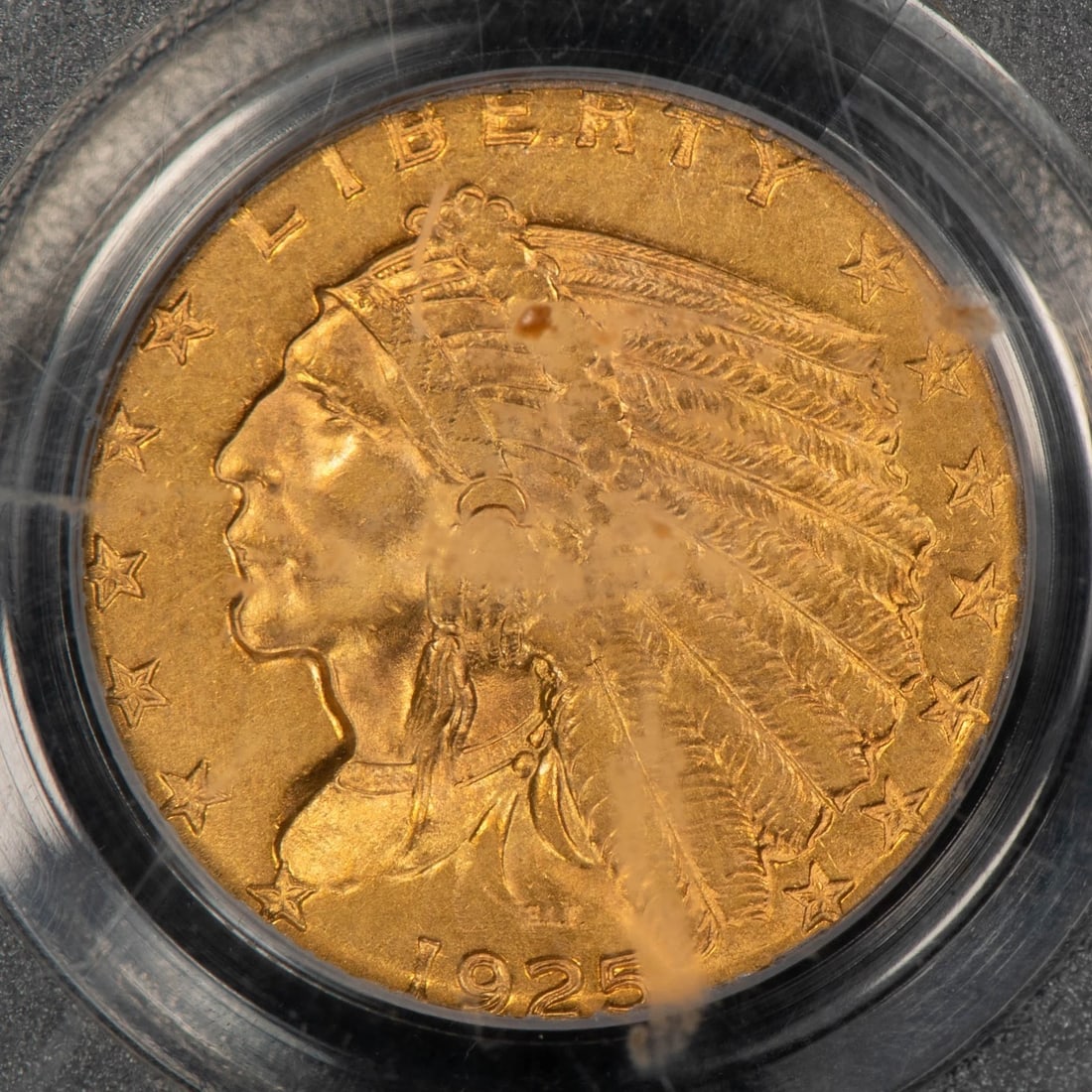 1925 G$2.50 INDIAN HEAD GOLD QUARTER EAGLE: 1925 G$2.50 Indian Head Gold Quarter Eagle Brand/Mint: U.S. Mint Year: 1925 Fineness: 0.9 Composition: Gold Coin: US Pre-1933 Gold Bullion Denomination: $2.50 Country of Origin: United St