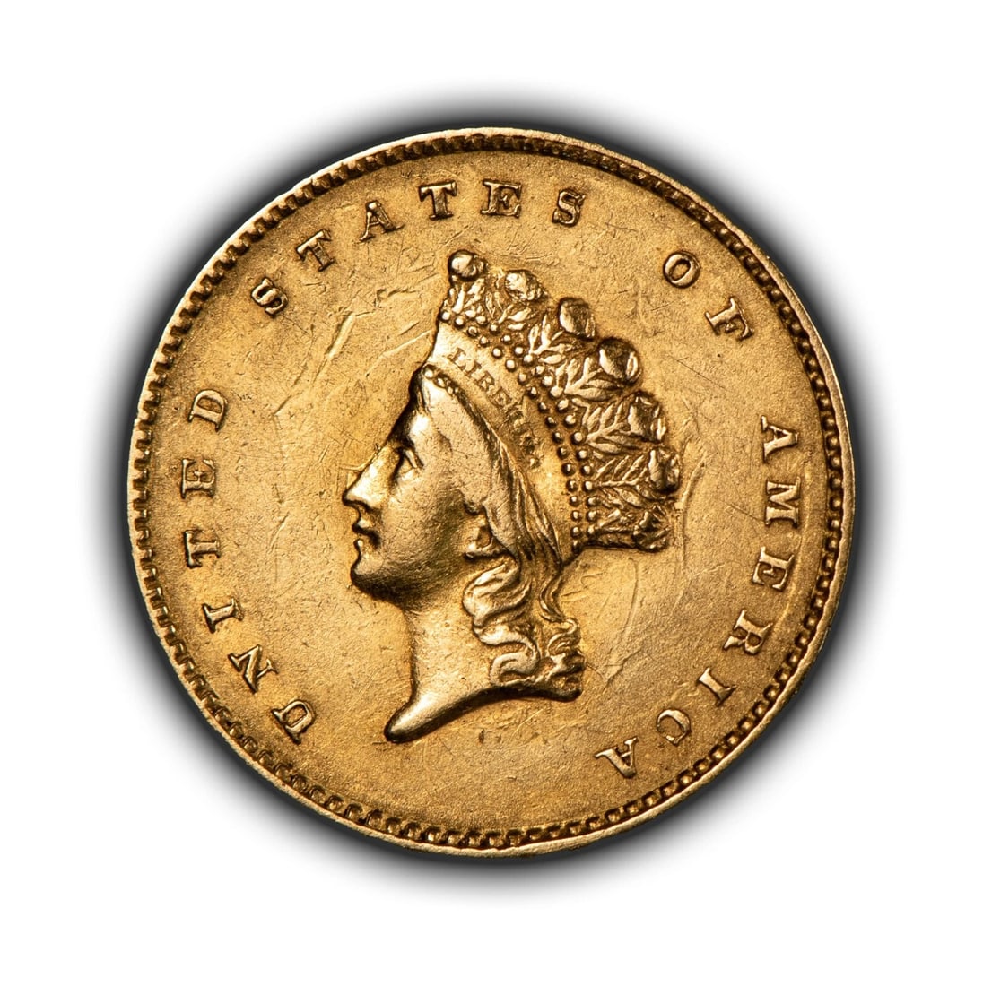 1855 G$1 INDIAN PRINCESS GOLD DOLLAR (1 of 3)