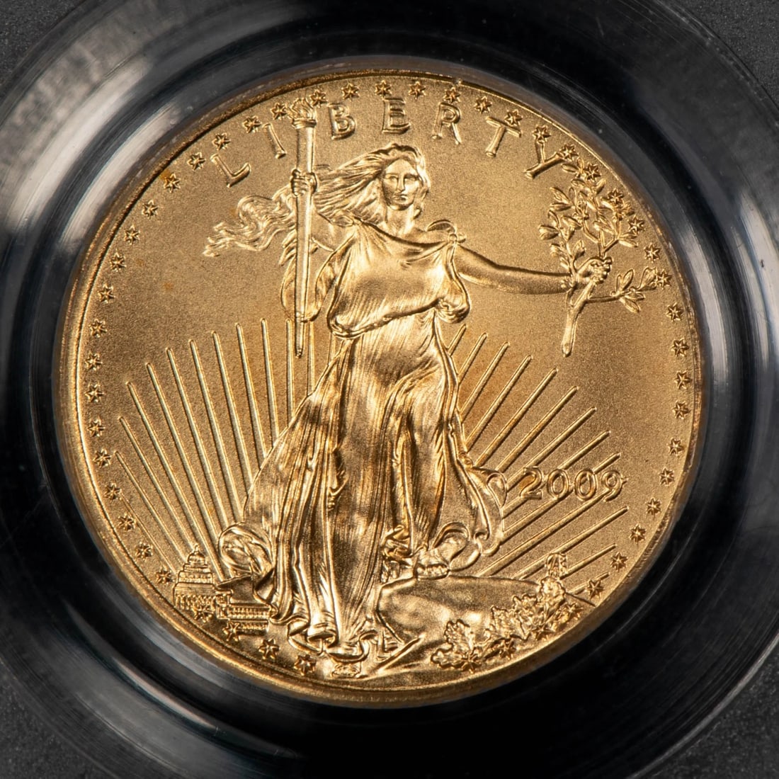 2009 G$5 1/10 OZ GOLD AMERICAN EAGLE: 2009 G$5 1/10 oz Gold American Eagle Brand/Mint: U.S. Mint Year: 2009 Fineness: 0.9167 Composition: Gold Coin: American Eagle Denomination: $5 Country of Origin: United States Ac