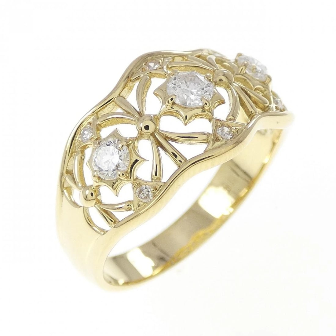 K18YG DIAMOND RING: K18YG Diamond Ring Brand: Unbranded Type: Ring Material: K18 Yellow Gold, Main Stone/Creation natural Color: Yellow Gold Size: 6.5 US Accessories: None Accessories Notice: When purchasing