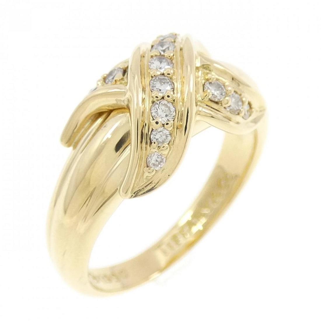 TIFFANY & CO. DIAMOND RING: Tiffany & Co. Diamond Ring Brand: Tiffany Type: Ring Material: 750 Yellow Gold, Main Stone/Creation Natural Color: yellow gold Size: 5.5 (US size) Accessories: None Accessories Notice: When