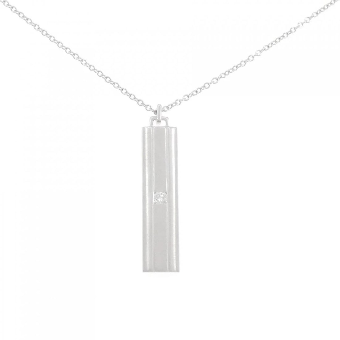 TIFFANY & CO. LUCIDA NECKLACE: Tiffany & Co. Lucida Necklace Brand: Tiffany Type: Necklace Material: 750 White Gold, Main Stone/Creation Natural Color: White Gold Size: 51cm, ActualSize Pendant top H x W: 35.4mmx8.1mm Chain