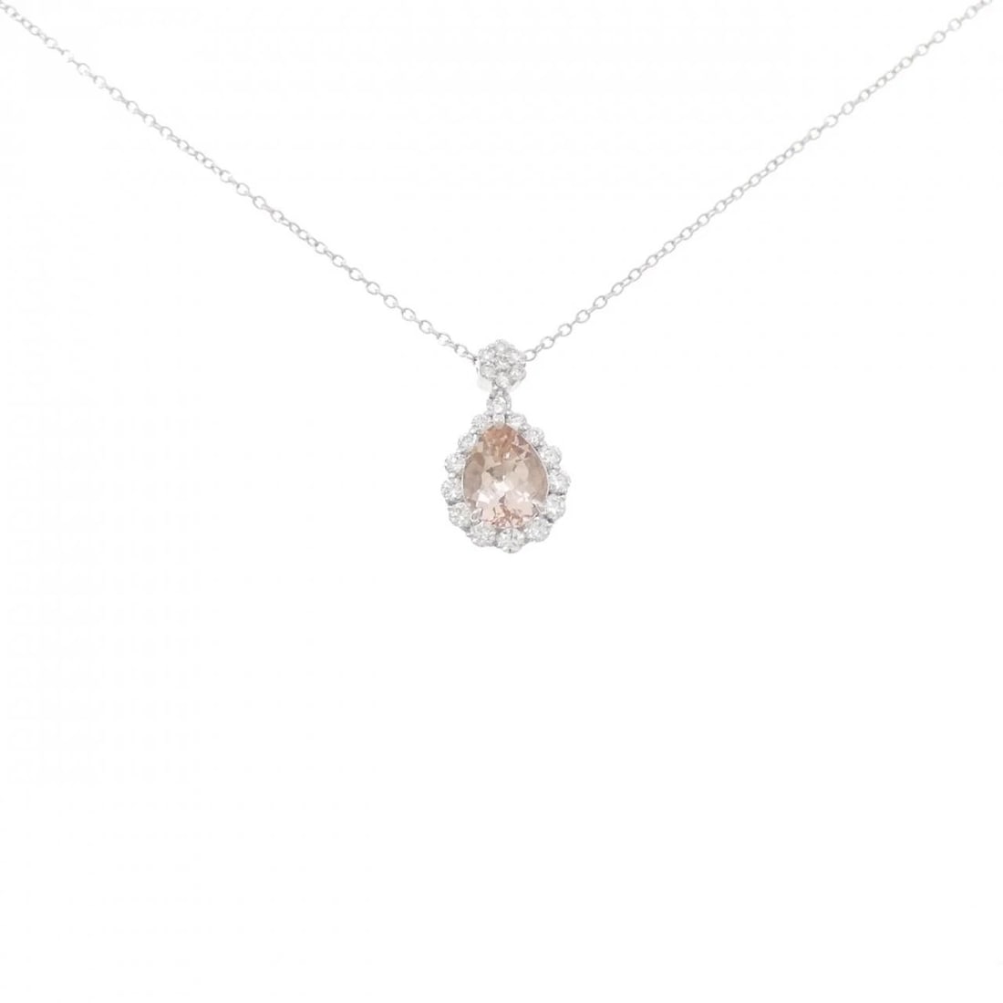 PONTE VECCHIO MORGANITE NECKLACE: Ponte Vecchio Morganite Necklace Brand: Ponte Vecchio Type: Necklace Material: K18 white gold, Color: White Size: 36?40cmActual SizePendant length approx. x width approx.: 16.2mmx9.4mm Chain