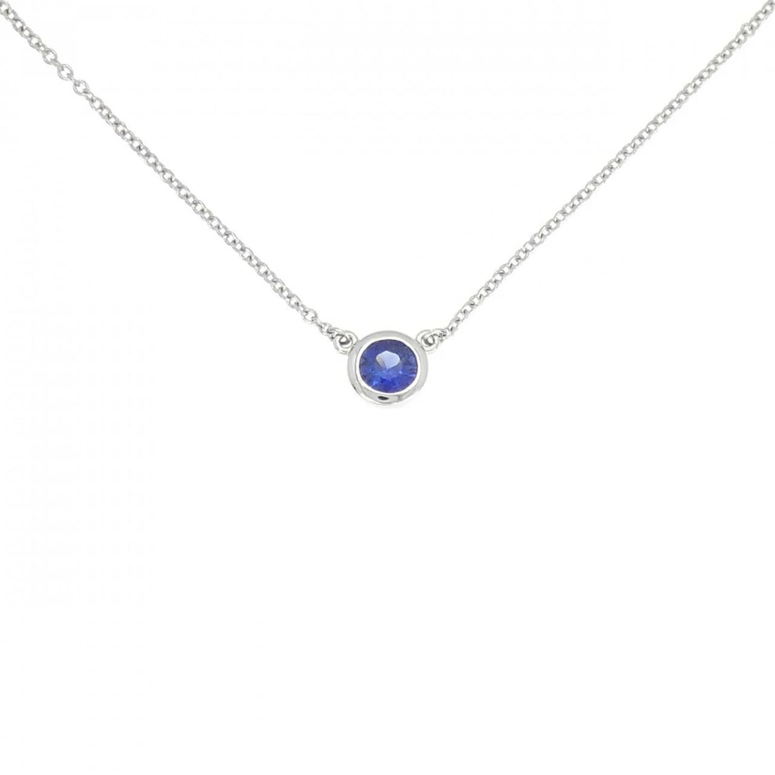 TIFFANY COLOR BY THE YARD NECKLACE: Tiffany Color By the Yard Necklace Brand: Tiffany Type: Necklace Material: Platinum 950, Color: White Size: 41cmActualSize Pendant top H x W: 5.5mmx5.7mm Chain Max. W: 1.1mm Accessories: None