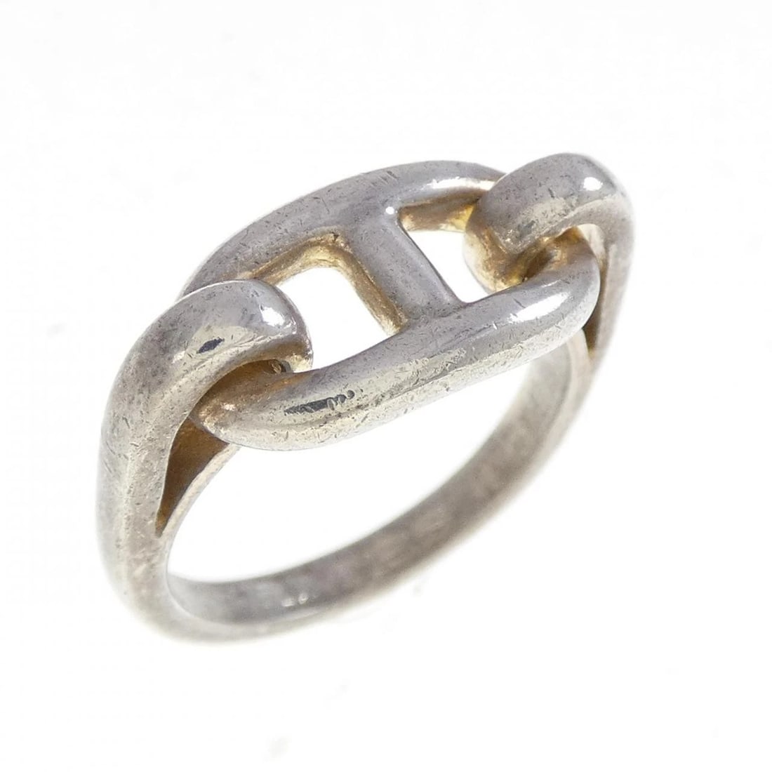 HERMES SERIE RING: Hermes Serie Ring Brand: HERMES Type: Ring Material: 925 Silver, Color: Silver Size: US 5.5 Accessories: None Accessories Notice: When purchasing pre-owned goods, please refer to the photos