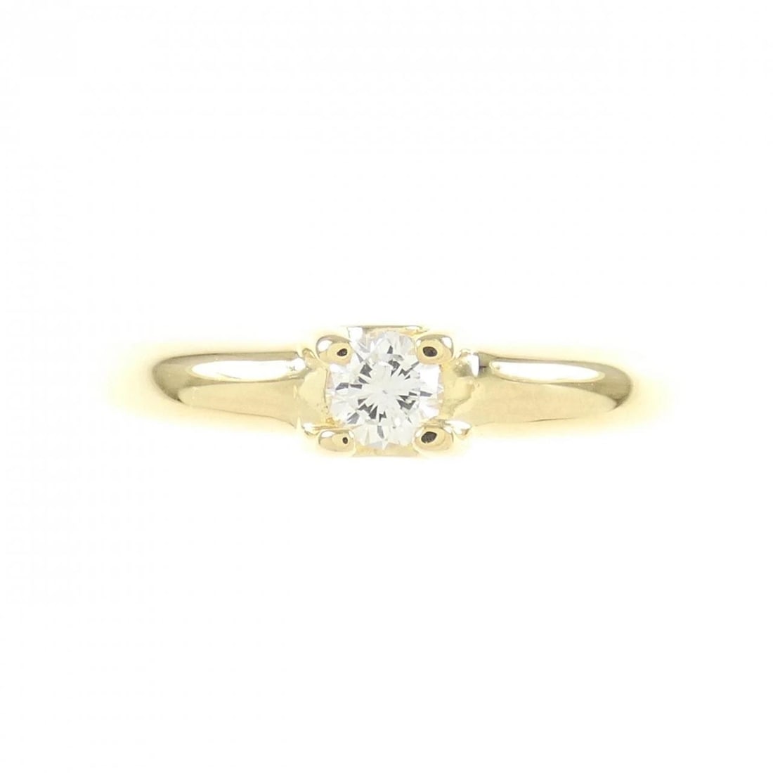 K18YG SOLITAIRE DIAMOND RING - 2