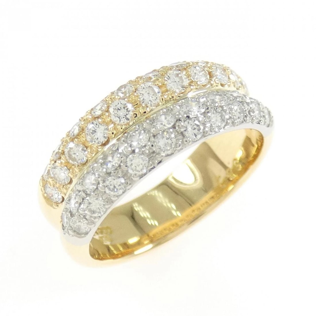 K18YG PT900 DIAMOND RING: K18YG PT900 Diamond Ring Brand: Unbranded Type: Ring Material: K18 Yellow Gold Platinum 900 Platinum, Main Stone/Creation natural Color: Yellow Gold Size: 5.5 US Accessories: None Accessories