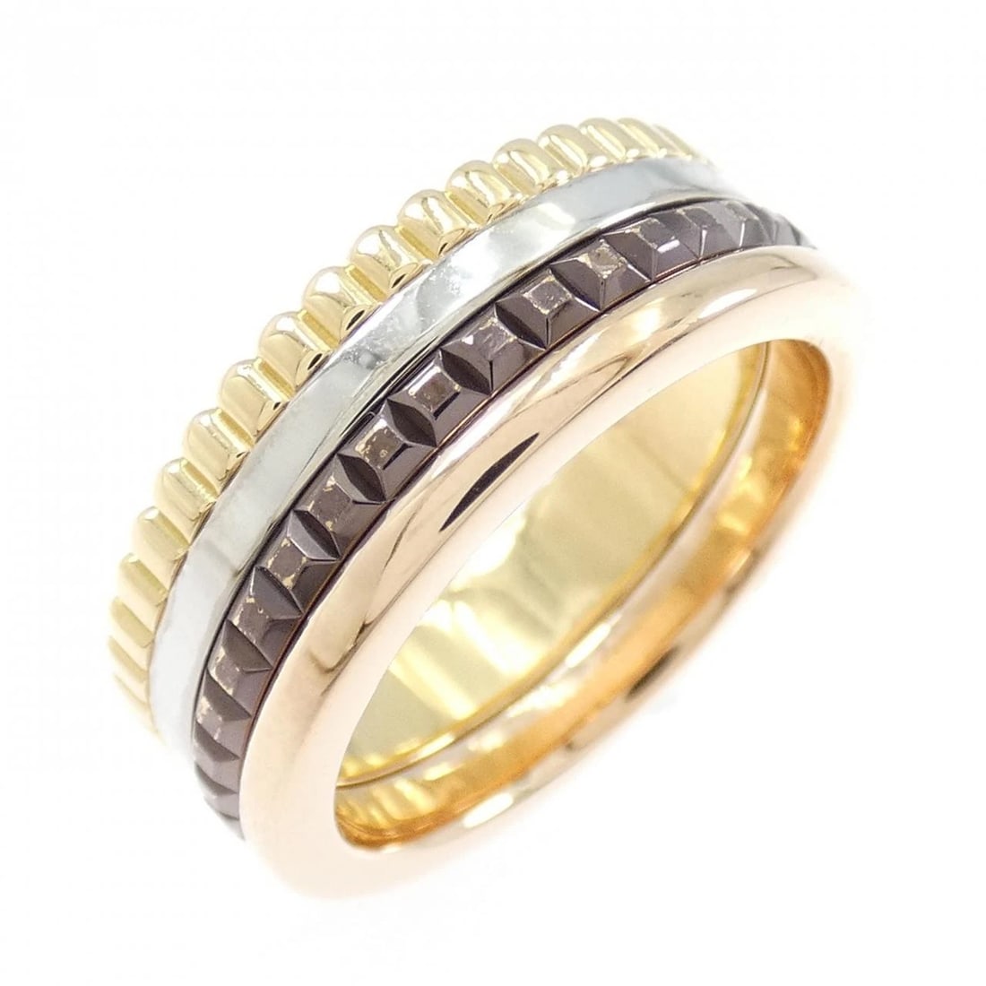 BOUCHERON QUATRE SMALL RING: Boucheron Quatre Small Ring Brand: Boucheron Type: Ring Material: 18K, Color: Gold Size: US 5.5 Accessories: None Accessories Notice: When purchasing pre-owned goods, please refer to the