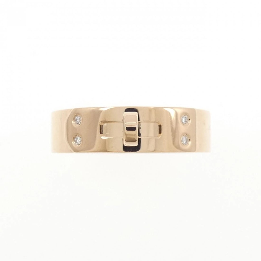 HERMES KELLY RING: HERMES Kelly Ring Brand: HERMES Type: Ring Material: 750 Pink Gold, Main Stone/Creation Natural Color: Pink Gold Size: 6.5 (US size) Accessories: None Accessories Notice: When purchasing