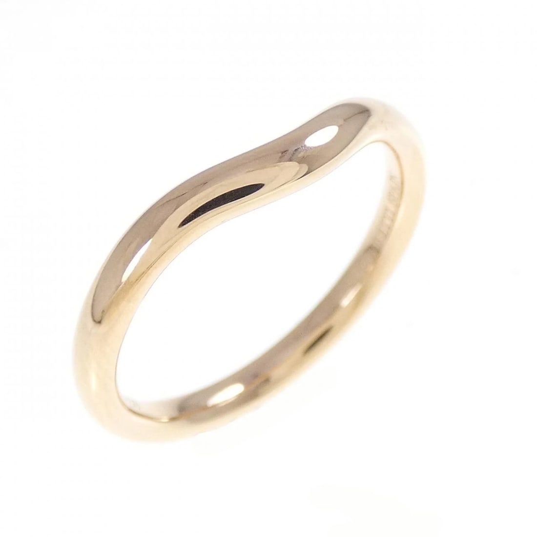 TIFFANY&CO. CURVED RING: TIFFANY&Co. Curved Ring Brand: TIFFANY&Co. Type: Ring Material: 750 Pink Gold, Color: Pink Gold Size: US 6 Accessories: None Accessories Notice: When purchasing pre-owned goods, please refer