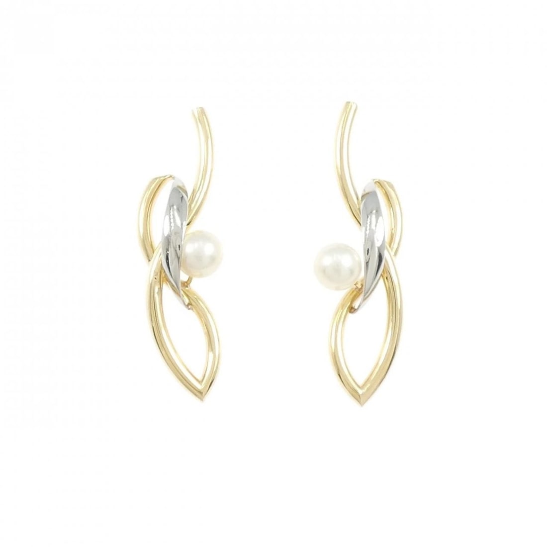 K18YG PT900 AKOYA PEARL EARRINGS: K18YG PT900 Akoya Pearl Earrings Brand: Unbranded Type: Earrings Material: K18 Yellow Gold Platinum 900 Platinum, Color: YG Size: ActualSize HxW: 32.7mmx8.8mm Accessories: None Accessories