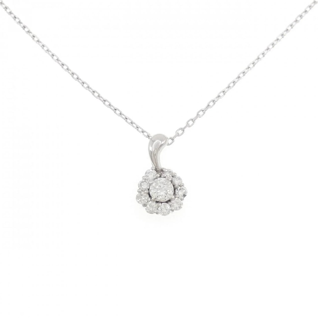 PT900 PT850 FLOWER DIAMOND NECKLACE: PT900 PT850 Flower Diamond Necklace Brand: Unbranded Type: Necklace Material: Platinum 900 Platinum Platinum 850, Main Stone/Creation Natural Color: White Gold Size: 39cmActualSize Pendant top