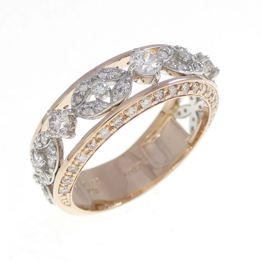 K18PG PT950 DIAMOND RING: K18PG PT950 Diamond Ring Brand: Unbranded Type: Ring Material: K18 Pink Gold Platinum 950, Main Stone/Creation Natural Color: PG Size: 6.5 US Accessories: None Accessories Notice: When pur