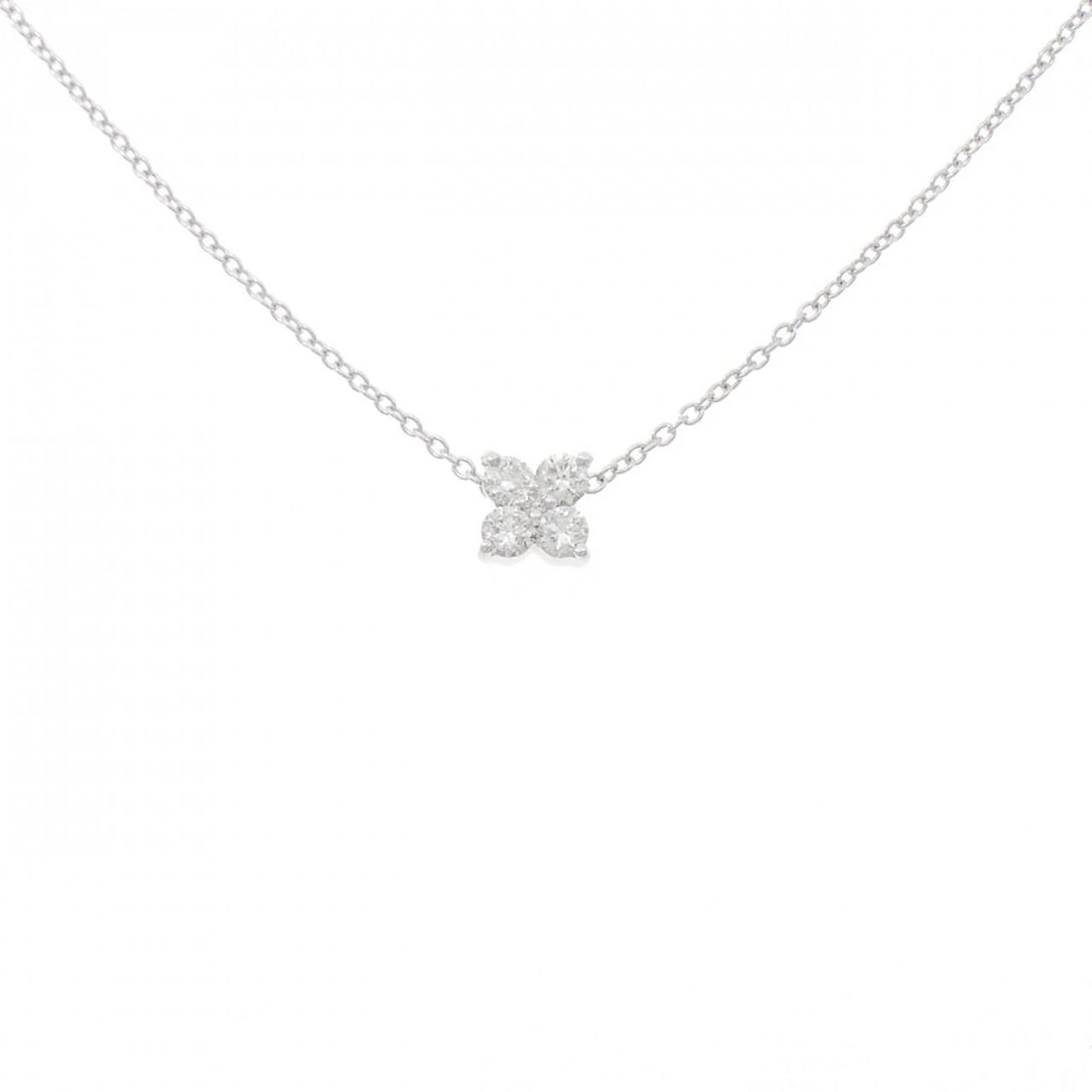 PONTE VECCHIO DIAMOND NECKLACE: Ponte Vecchio Diamond Necklace Brand: Ponte Vecchio Type: Necklace Material: K18 White Gold, Main Stone/Creation Natural Color: White Size: 36 40cmActualSize Pendant top H x W: 5.6mmx5.5mm Chain M