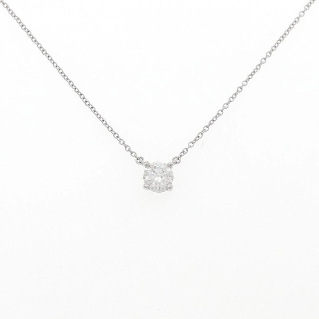 TIFFANY&CO. DIAMOND NECKLACE: TIFFANY&Co. Diamond Necklace Brand: TIFFANY&Co. Type: Necklace Material: 950, Main Stone/Creation Natural Color: Platinum Size: Actual Size Pendant length approx. x width approx.: 5.4mmx5.4mm