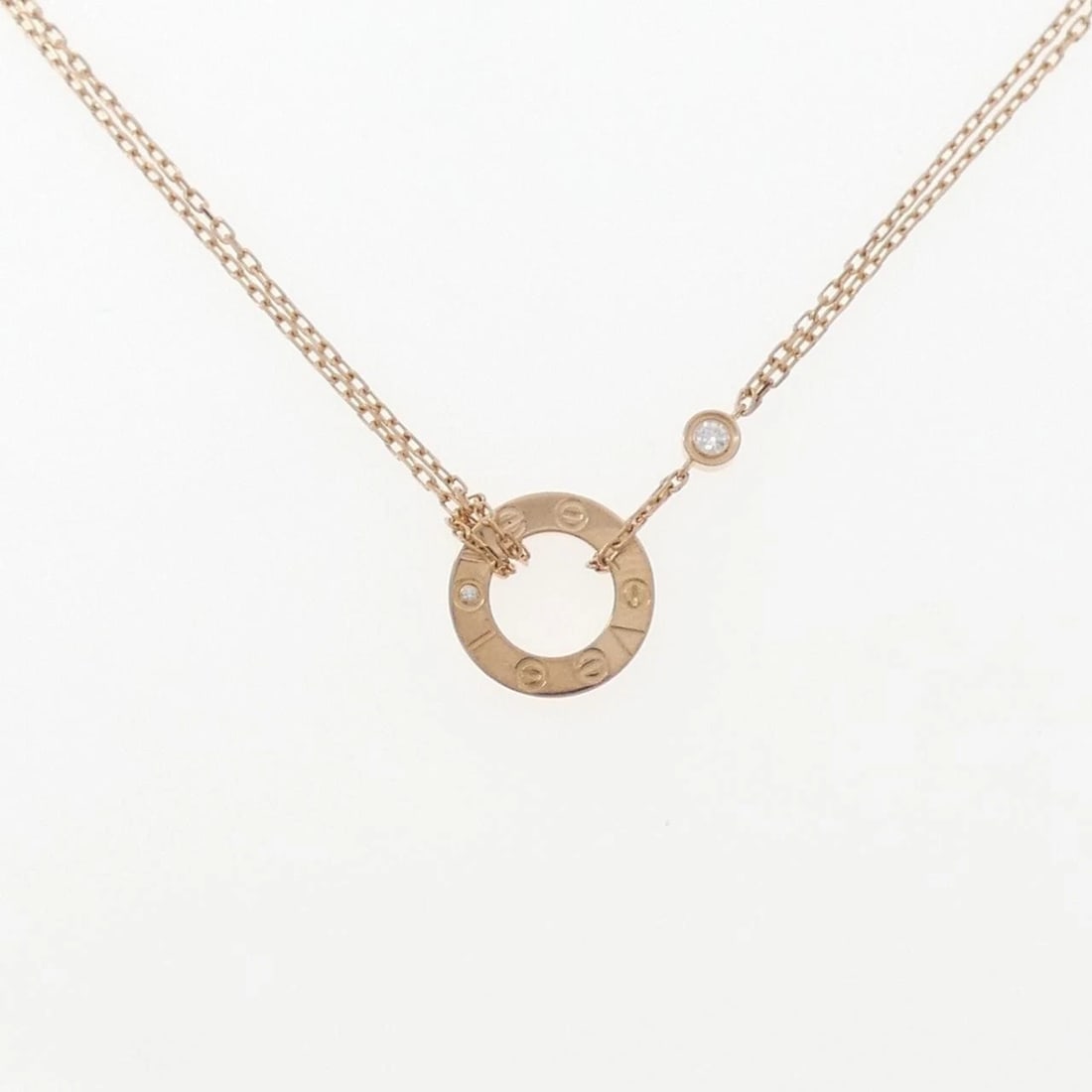 CARTIER LOVE NECKLACE: Cartier Love Necklace Brand: Cartier Type: Necklace Material: 750 Pink Gold, Main Stone/Creation Natural Color: Pink Gold Size: ActualSize Diameter: 12.9mm Chain Max. W: 1.2mm Size 38 41cm 