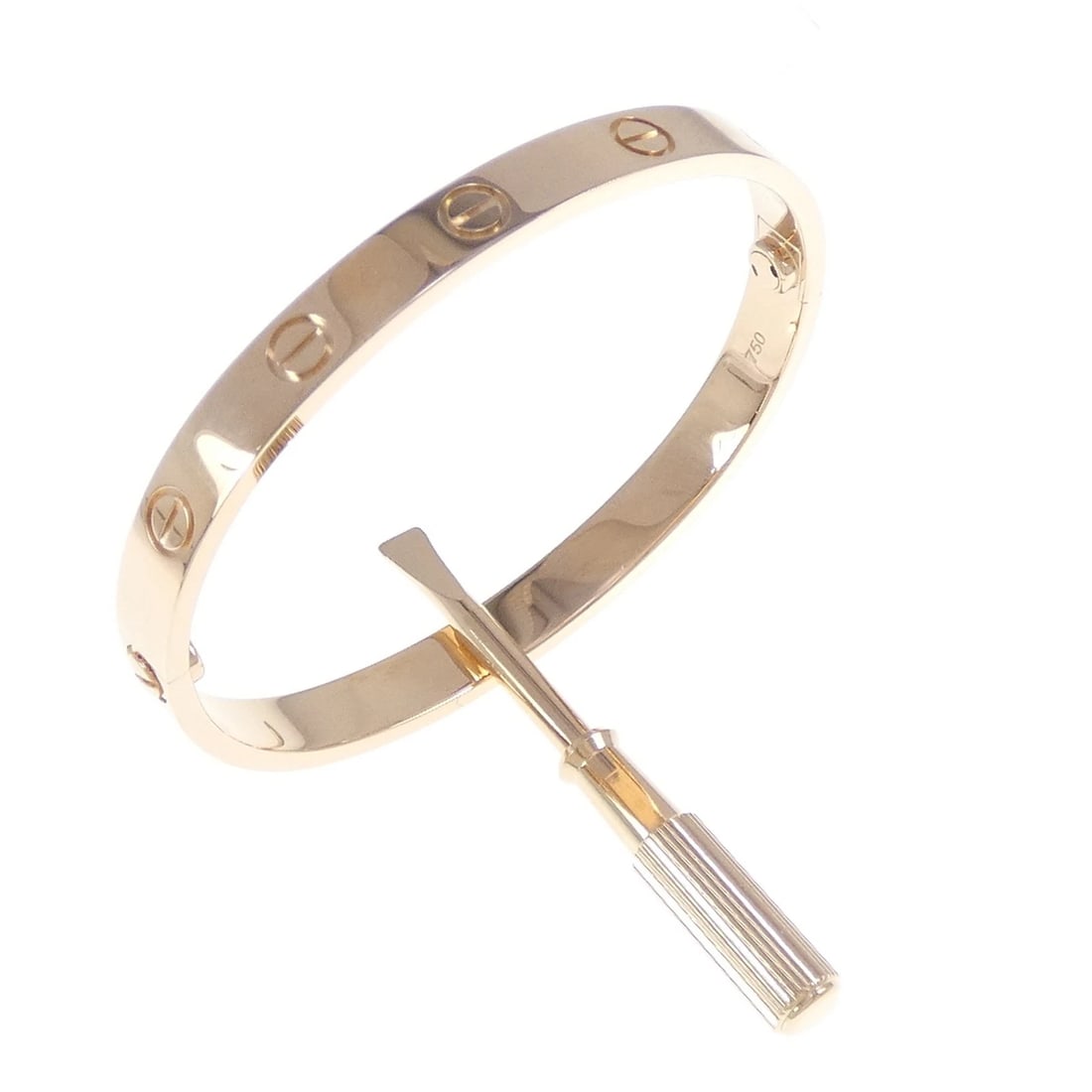 CARTIER LOVE BRACELET: Cartier Love Bracelet Brand: Cartier Type: Bracelet Material: 750 Pink Gold, Color: Pink Gold Size: ActualSize Max W: 6.0mm Size15.5cm(16) Accessories: None Accessories Notice: When