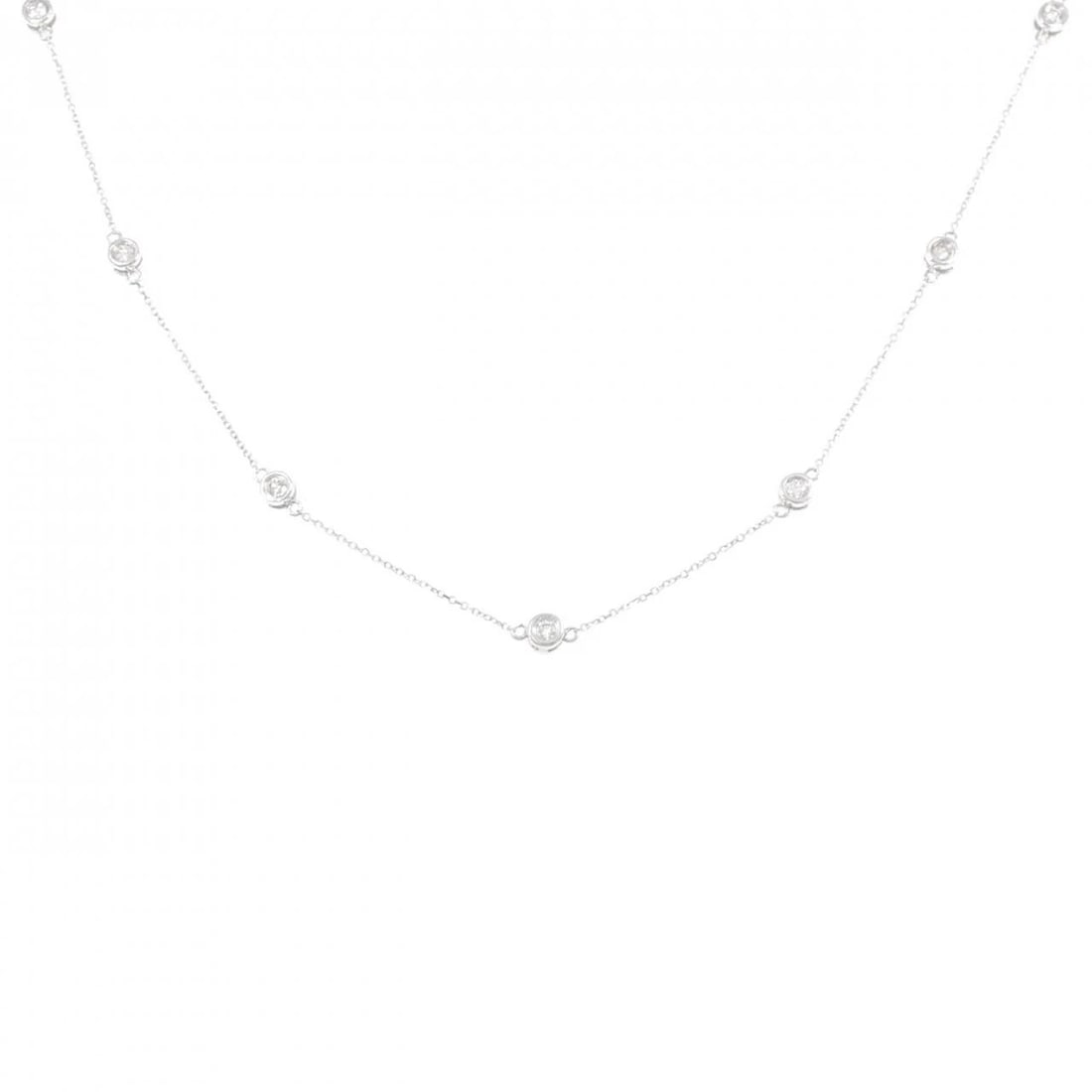 K18WG DIAMOND NECKLACE: K18WG Diamond Necklace Brand: Unbranded Type: Diamond Necklace Material: 18K Gold, Main Stone/Creation Natural Color: White Gold Size: 42cm Actual Size Max width approx.: 3.3mm Chain maximum