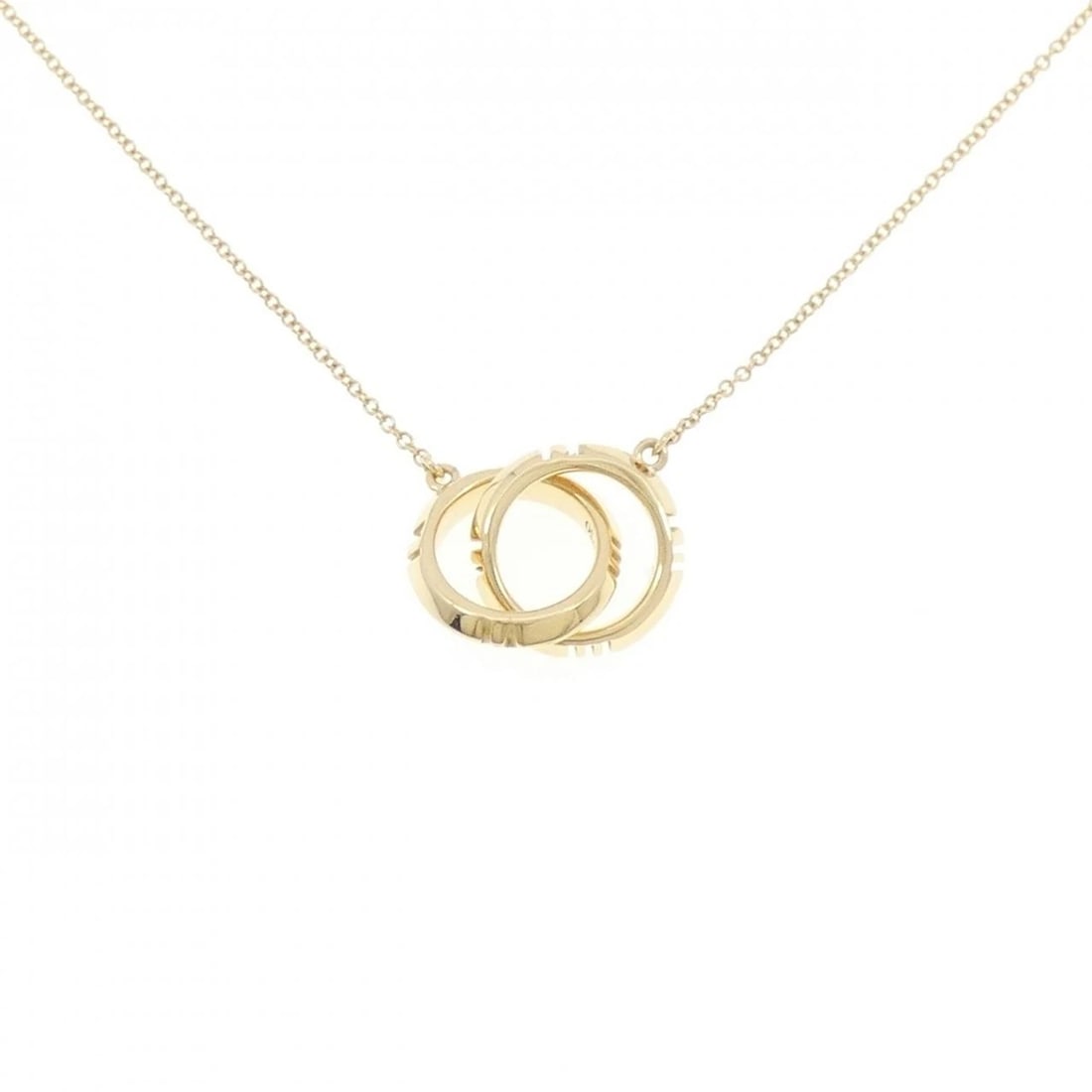 TIFFANY X CLOSED INTERLOCKING NECKLACE: Tiffany X Closed Interlocking Necklace Brand: Tiffany Type: Necklace Material: 750 Yellow Gold, Color: Yellow Gold Size: ActualSize Max W: 12.7mm Chain Max. W: 1.0mm Size 39 45cm Accessories:
