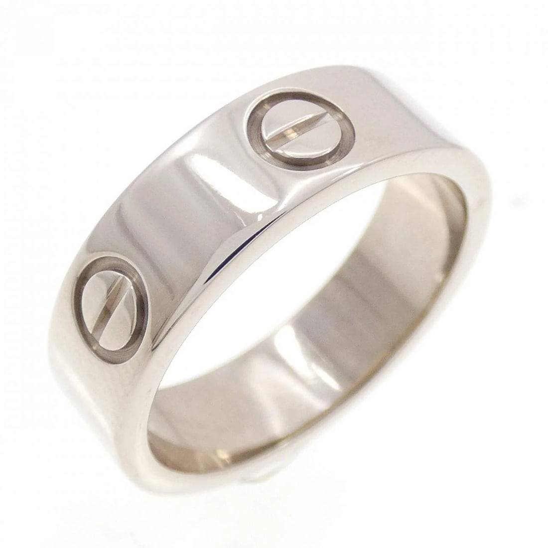 CARTIER LOVE RING: Cartier Love Ring Brand: Cartier Type: Ring Material: 750 White Gold, Color: White Gold Size: 6-6.5 US US Accessories: None Accessories Notice: When purchasing pre-owned goods, please refer