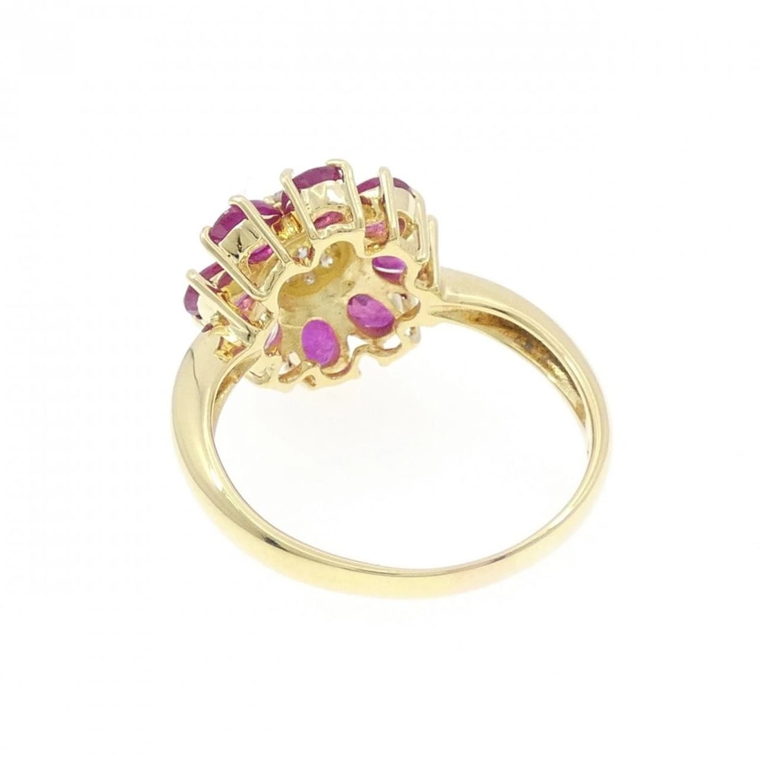 K18YG FLOWER RUBY RING - 3