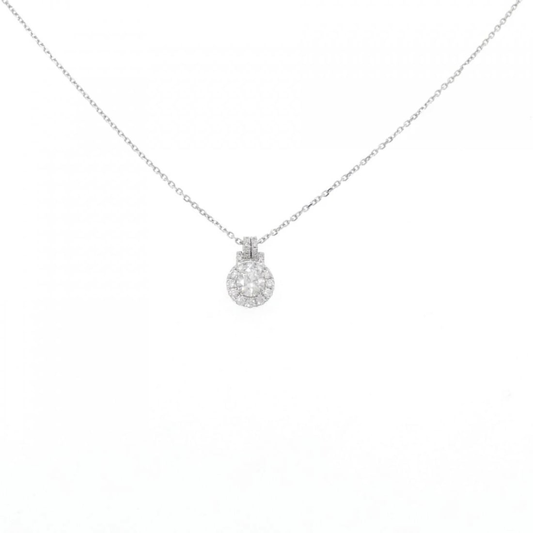 PT950 DIAMOND NECKLACE: PT950 Diamond Necklace Brand: Unbranded Type: Necklace Material: Platinum 950, Main Stone/Creation Natural Color: None Size: 46cmActualSize Pendant top H x W: 10.7mmx7.0mm Chain Max. W: 0.9mm Acc