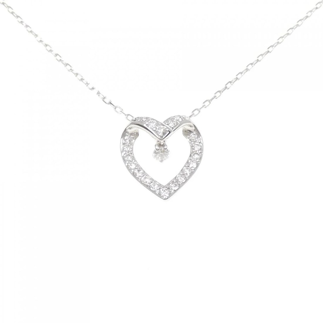 VENDOME DIAMOND NECKLACE: VENDOME Diamond Necklace Brand: VENDOME Type: Necklace Material: K18 White Gold, Main Stone/Creation Natural Color: White Gold Size: ActualSize Pendant top H x W: 14.3mmx13.8mm Chain Max. W:
