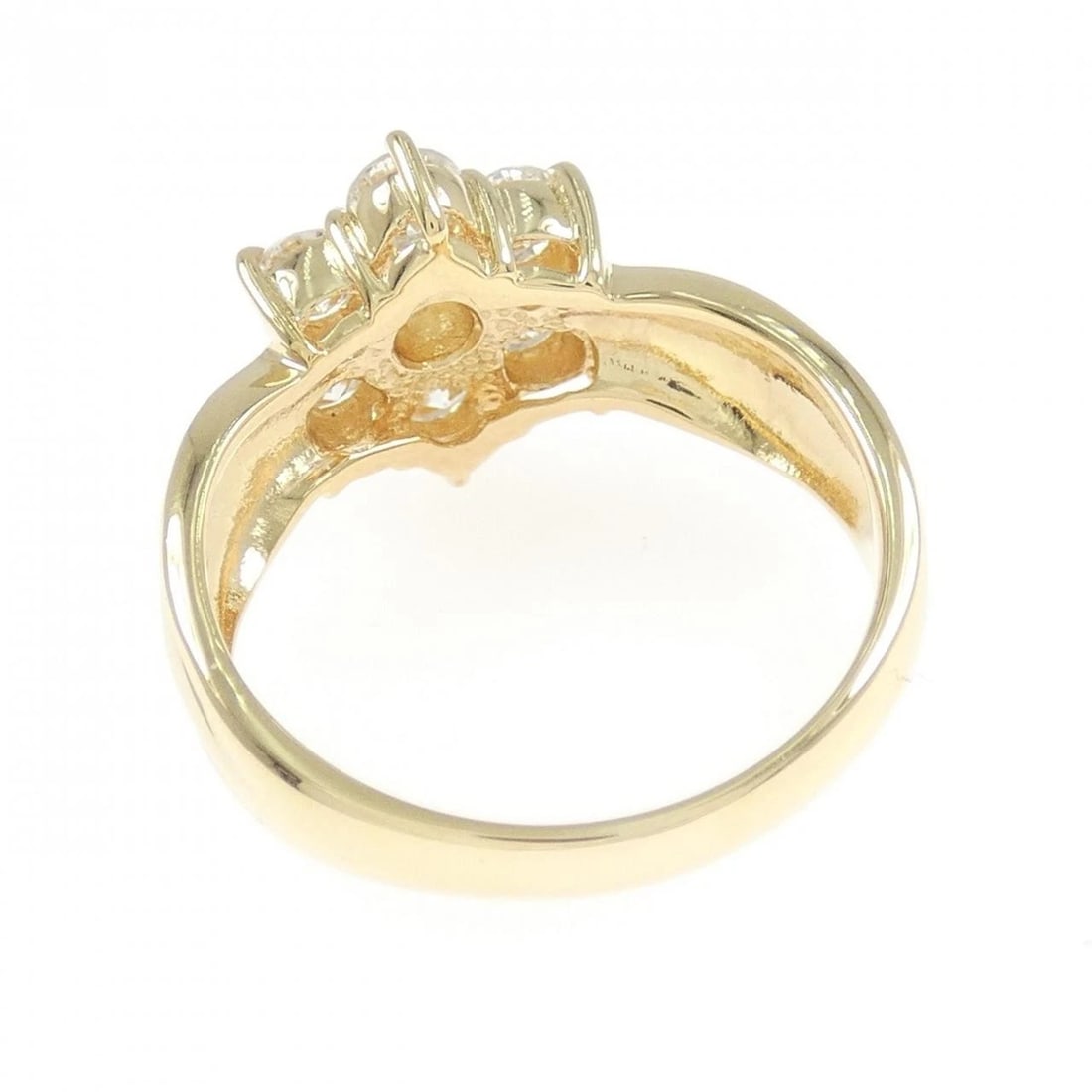 K18YG FLOWER DIAMOND RING - 3