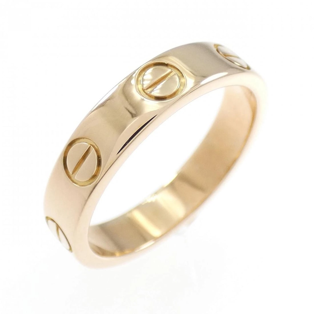 CARTIER MINI LOVE RING: Cartier Mini Love Ring Brand: CARTIER Type: Ring Material: 750 Pink Gold, Color: Pink Gold Size: US 4.5 Accessories: None Accessories Notice: When purchasing pre-owned goods, please refer to
