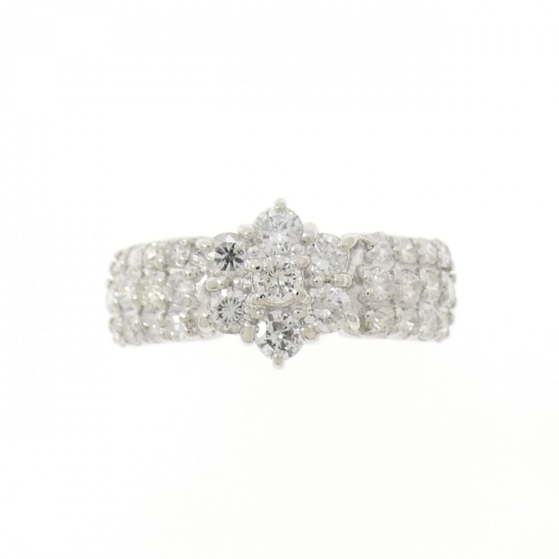 PT900 FLOWER DIAMOND RING - 2