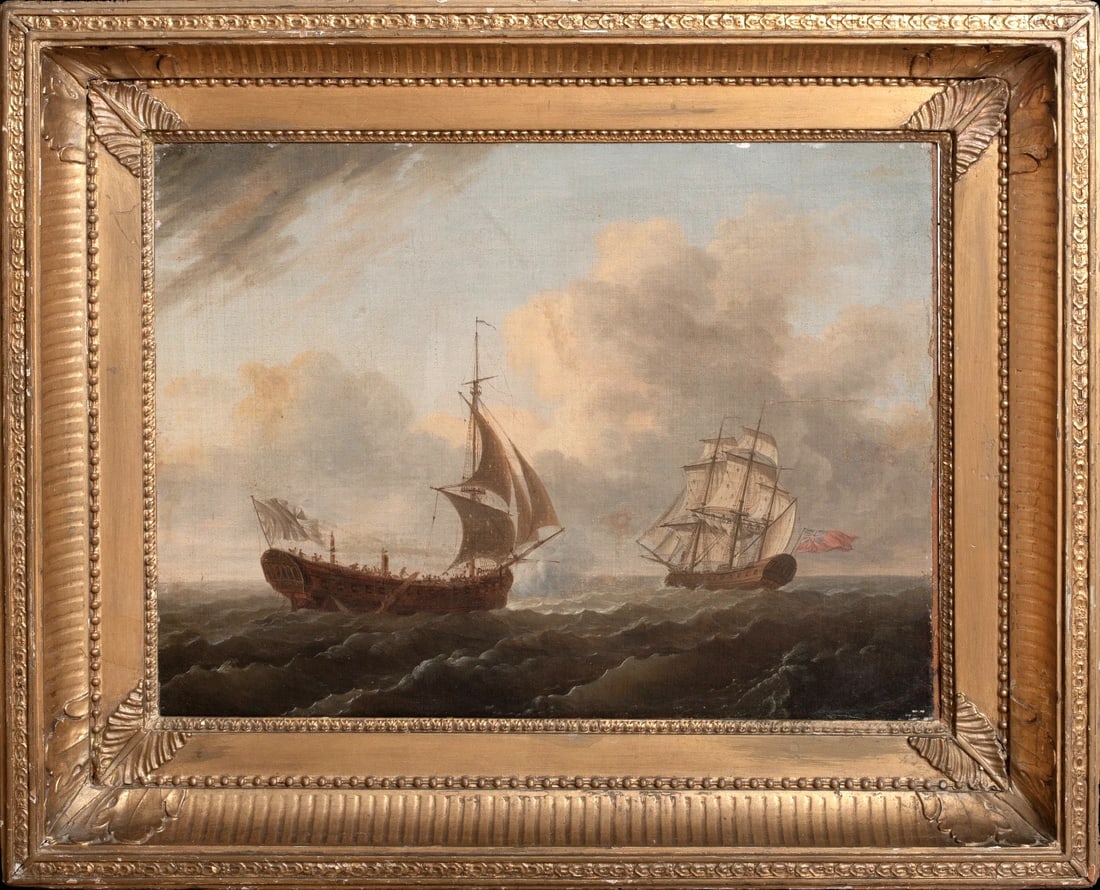 HMS ARTOIS DEMASTING & CAPTURING RÉVOLUTIONNAIRE OIL PAINTING (1 of 10)