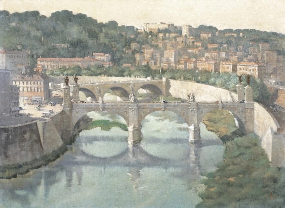 VIEW OF CASTEL SANT ANGELO FROM THE TIBER OIL PAINTING (1 of 10)