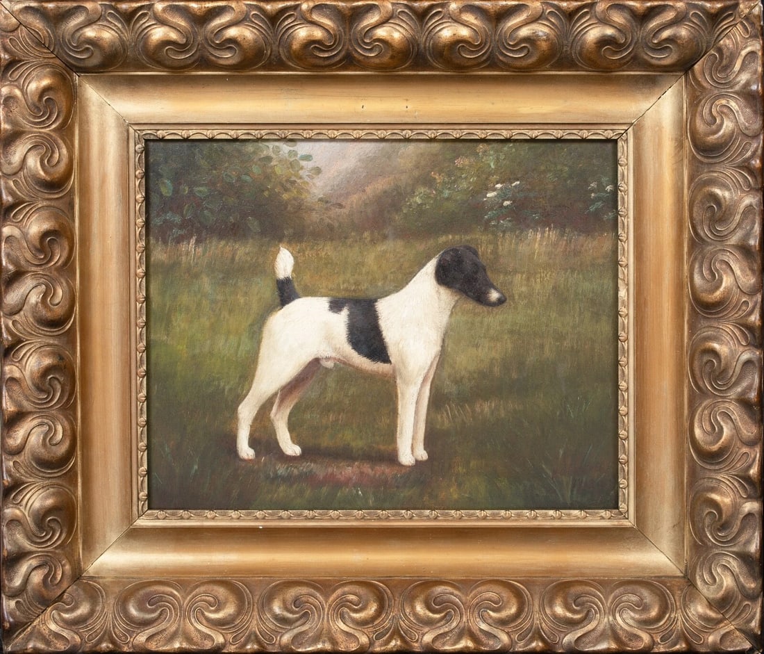 PORTRAIT OF A BLACK & WHITE JACK RUSSELL TERRIER OIL PAINTING (1 of 10)