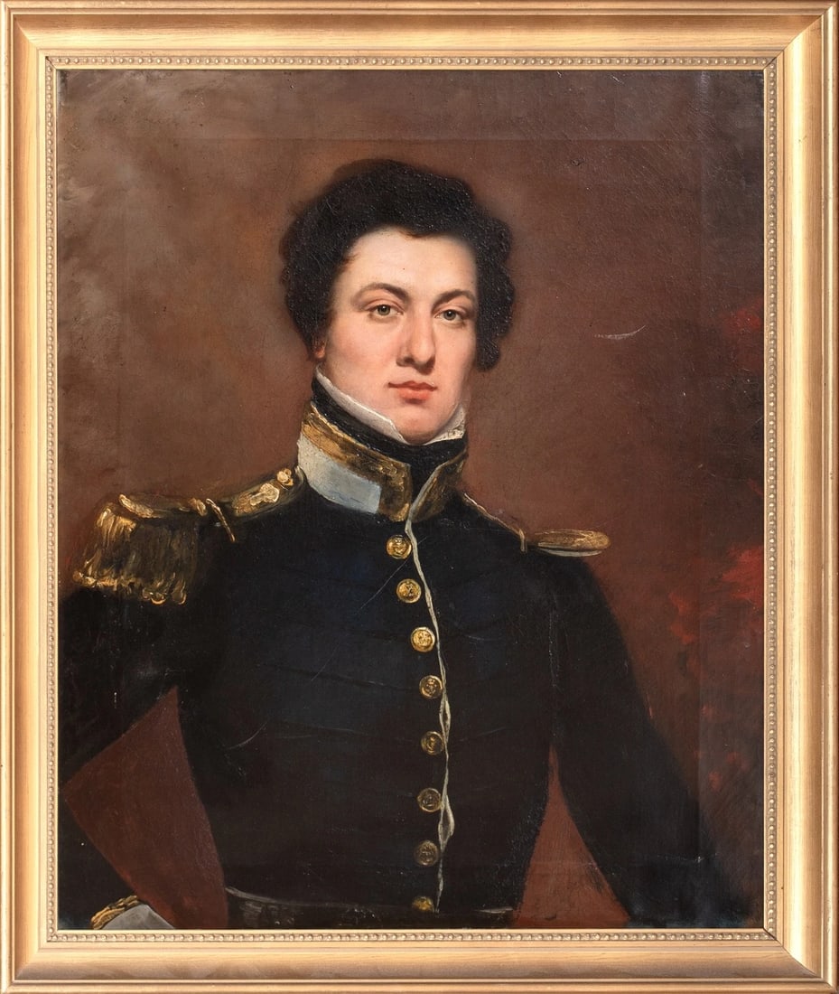 BRITISH ROYAL NAVY OFFICER PORTRAIT OIL PAINTING (1 of 10)