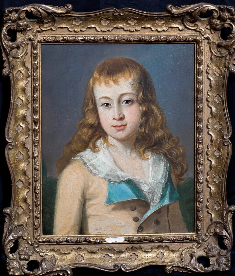 PORTRAIT OF A BOY JOHAN KNUTH IN SUMMER JACKET OIL PAINTING (1 of 11)