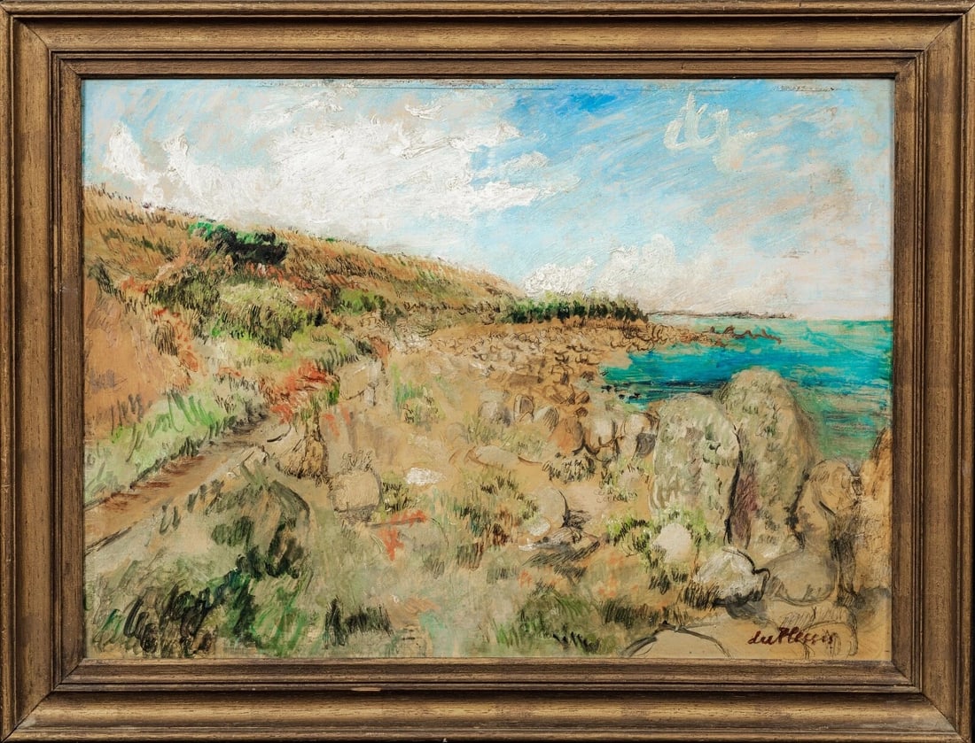 VIEW OF ST. MARY'S, SCILLY ISLANDS OIL PAINTING: Year: 20th century Size: 55cm x 40cm Medium: Oil Description: Enslin Hercules Di Plessis, oil on canvas, fine wide view of St Mary's, Scilly Islands, early 20th century. A beautiful example of the art