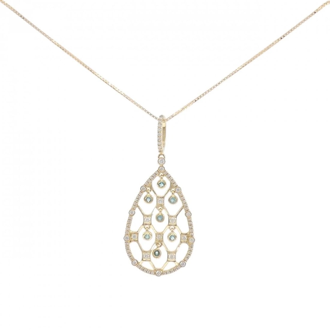 18KYG K18YG TOURMALINE NECKLACE: 18KYG K18YG Tourmaline Necklace Brand: Unbranded Type: Necklace Material: 18K Yellow Gold K18 Yellow Gold, Main Stone/Creation tourmaline Color: yellow gold Size: 45cm ActualSizePendant top H