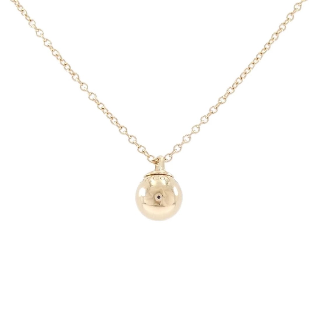 TIFFANY&CO. BALL NECKLACE: TIFFANY&Co. Ball Necklace Brand: TIFFANY&Co. Type: Necklace Material: 750 Pink Gold, Color: Pink Gold Size: 41?46cm,Actual Size Pendant length approx. x width approx.: 10.8mmx7.6mm Chain